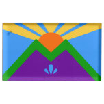 Table card holder with Flag of Manitou Springs