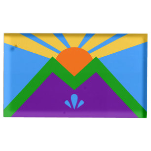 Table card holder with Flag of Manitou Springs