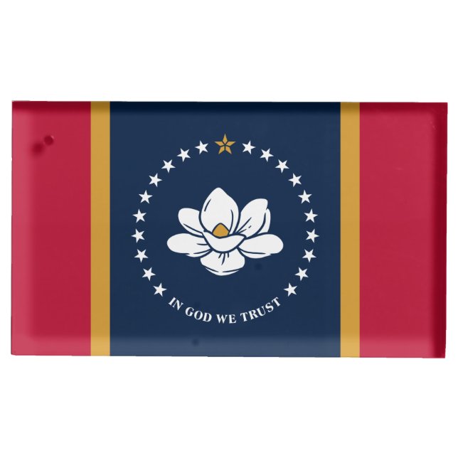 Table card holder with Flag of Mississippi, USA (Front)