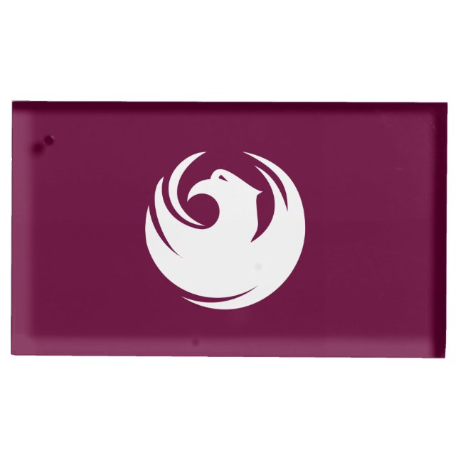 Table card holder with Flag of Phoenix City (Front)