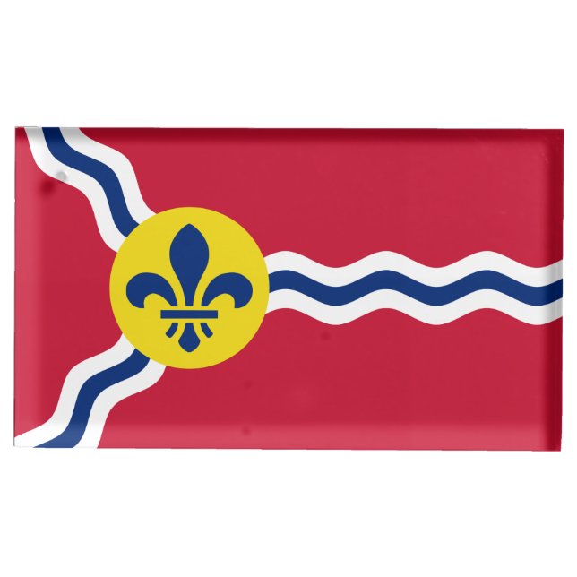 Table card holder with Flag of St. Louis, USA (Front)