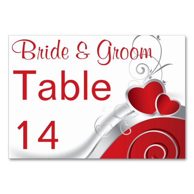 Table Card - Red Heart Silver Lining (Back)