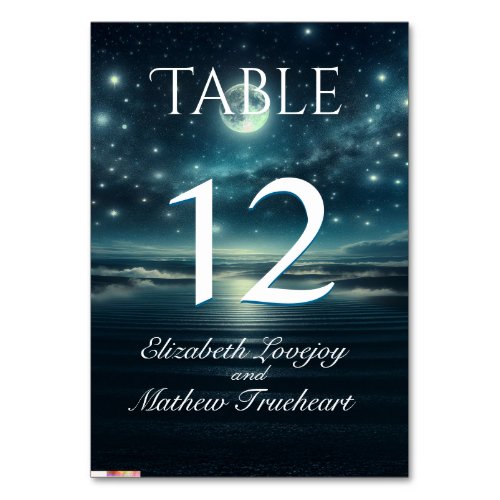 Table Card Starry Night Blue Moon