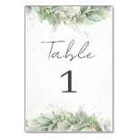 Table Cards for Weddings and Parties Green Leaves