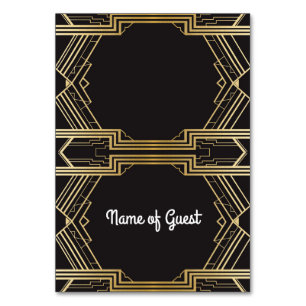 Table Cards Name Of Guest Wedding Art Deco 1920's
