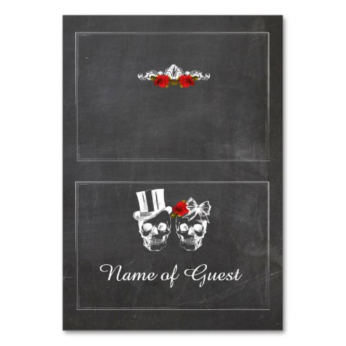 Table Cards Name Of Guest Wedding Skull Chalk