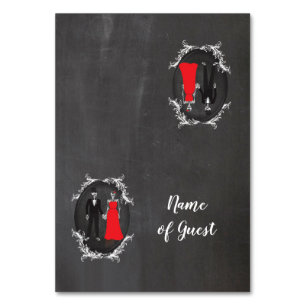 Table Cards Name Of Guest Wedding Skull Skeletons