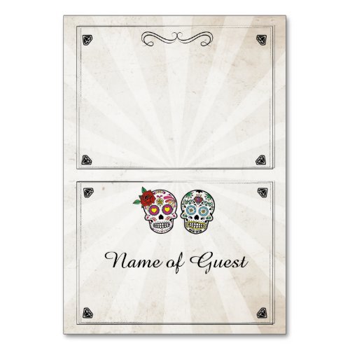 Table Cards Name Of Guest Wedding Sugar Skull