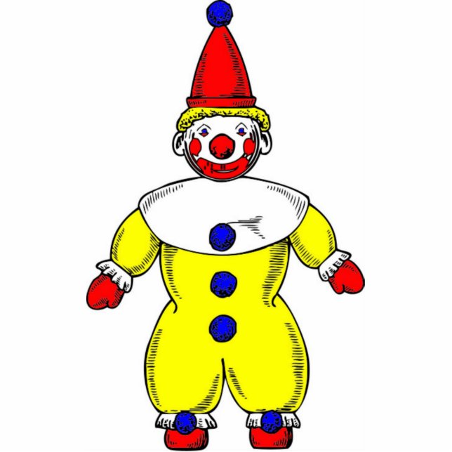 TABLE CENTERPIECE - FUNNY CLOWN - STAND UP DOLLS STATUETTE (Front)