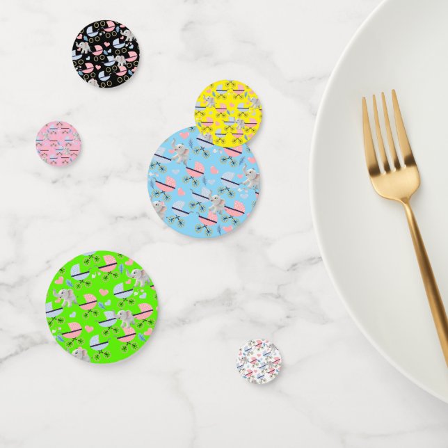 Table Confetti Baby Stroller Stork Hearts Elephant (Group)
