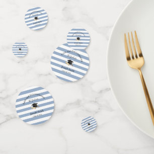 Table Confetti Blue Stripe Graduation Class 2026