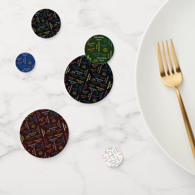 Table Confetti February, 20 Birthday (Group)