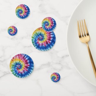 Table Confetti Rainbow Tie Dye Rainbow Colors