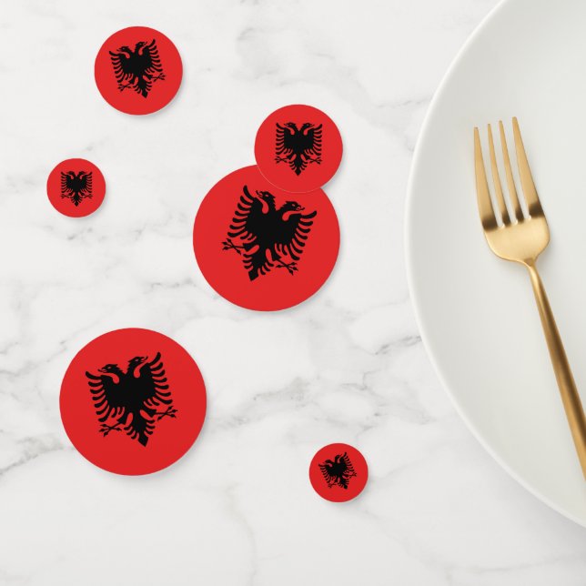 Table confetti with flag of Albania (Group)