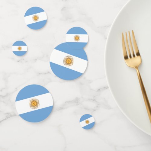 Table confetti with flag of Argentina