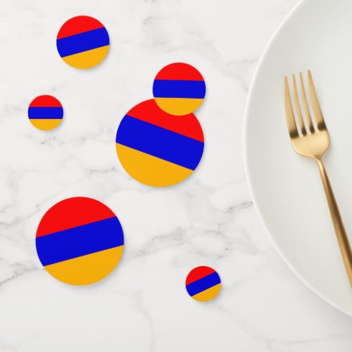 Table confetti with flag of Armenia