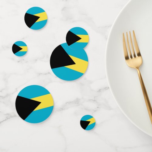 Table confetti with flag of Bahamas