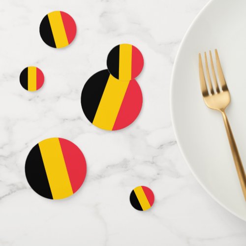 Table confetti with flag of Belgium
