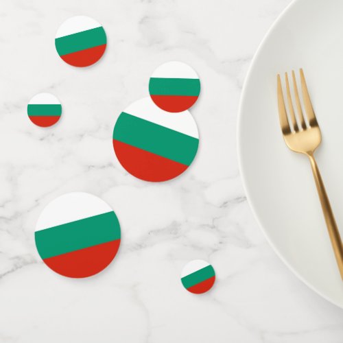 Table confetti with flag of Bulgaria