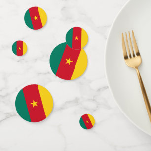 Table confetti with flag of Cameroon