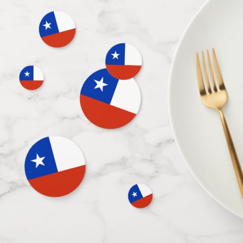 Table confetti with flag of Chile