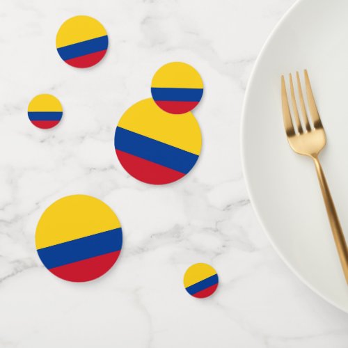 Table confetti with flag of Colombia