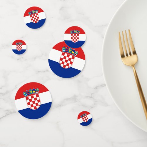 Table confetti with flag of Croatia