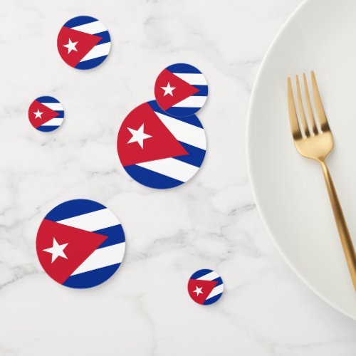 Table confetti with flag of Cuba