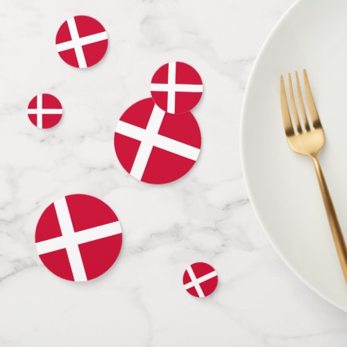 Table confetti with flag of Denmark