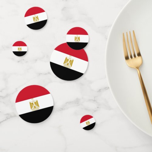Table confetti with flag of Egypt