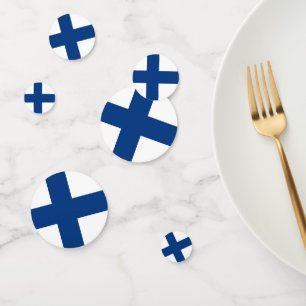 Table confetti with flag of Finland