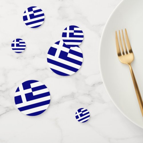 Table confetti with flag of Greece