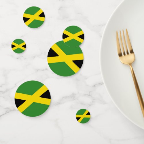 Table confetti with flag of Jamaica