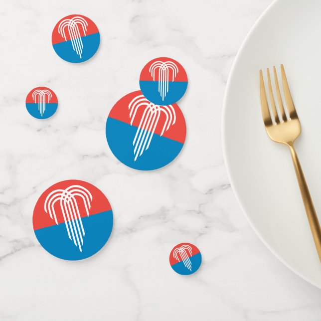 Table confetti with flag of Kansas City, Missouri (Group)