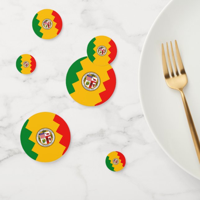 Table confetti with flag of Los Angeles, USA (Group)