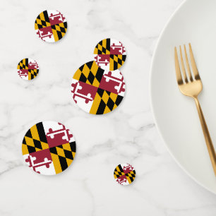 Table confetti with flag of Maryland, USA