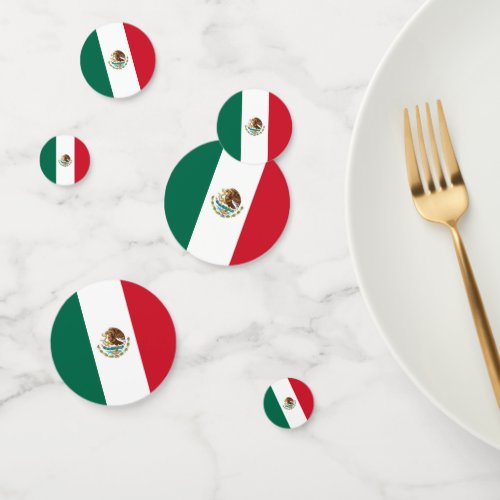 Table confetti with flag of Mexico