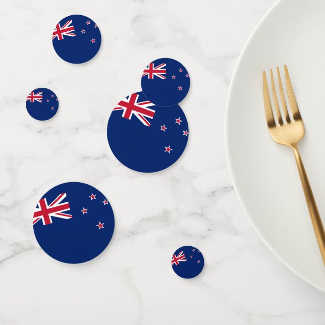 Table confetti with flag of New Zealand (Group)