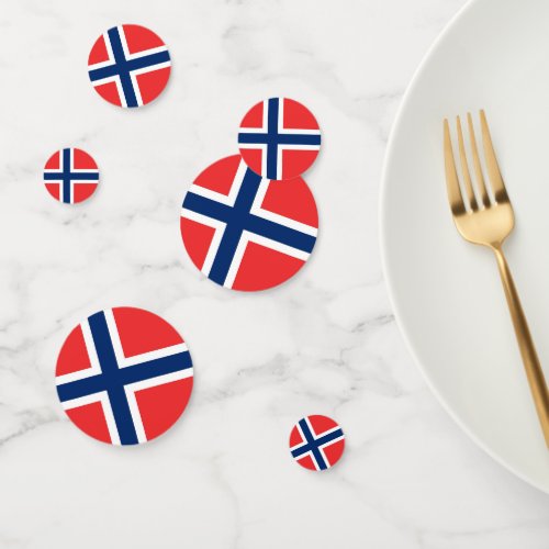 Table confetti with flag of Norway