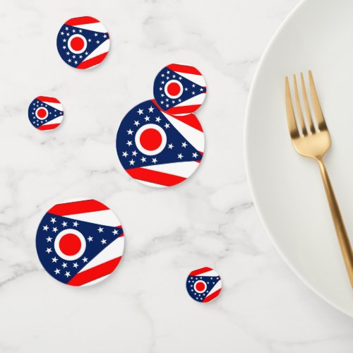 Table confetti with flag of Ohio