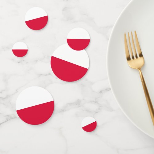 Table confetti with flag of Poland