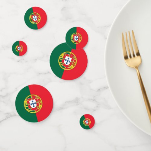 Table confetti with flag of Portugal
