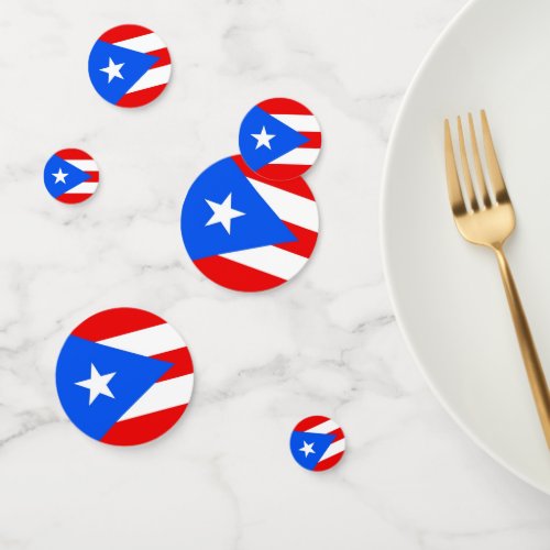 Table confetti with flag of Puerto Rico