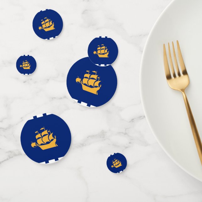 Table confetti with flag of Quebec City, Canada (Group)