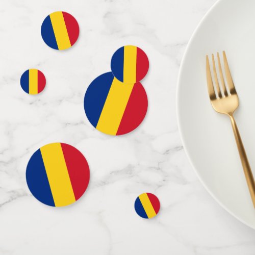 Table confetti with flag of Romania