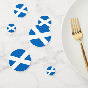 Table confetti with flag of Scotland, UK