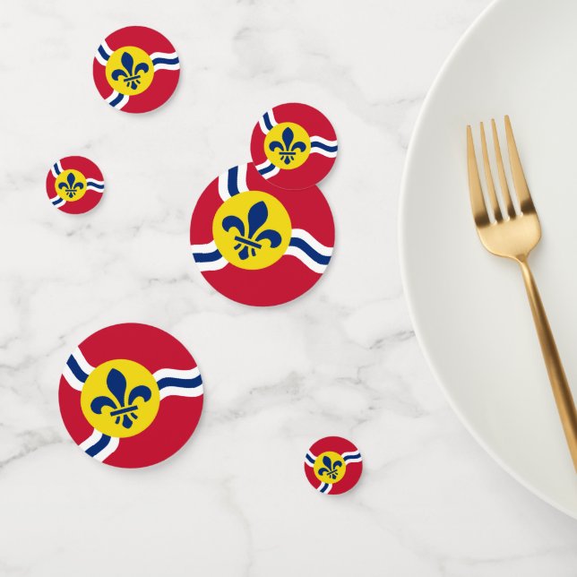 Table confetti with flag of St. Louis, Missouri (Group)