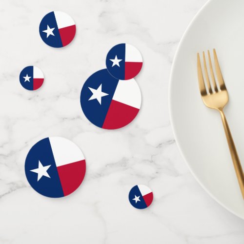 Table confetti with flag of Texas