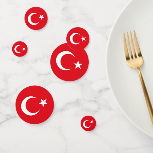 Table confetti with flag of Turkey
