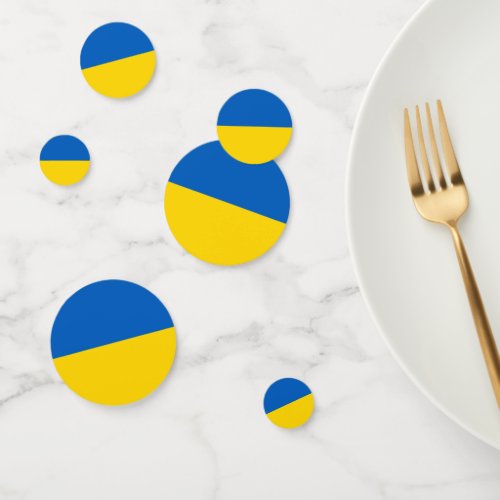 Table confetti with flag of Ukraine